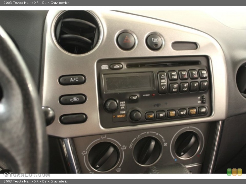 Dark Gray Interior Controls for the 2003 Toyota Matrix XR #62674742