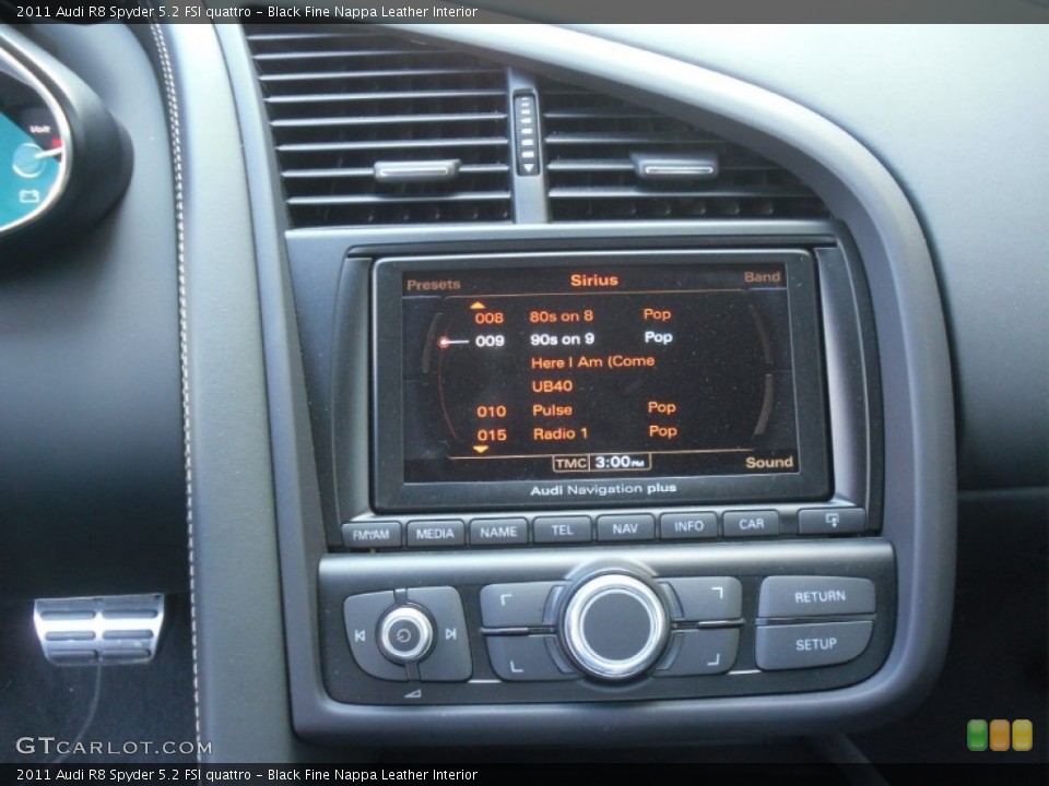 Black Fine Nappa Leather Interior Controls for the 2011 Audi R8 Spyder 5.2 FSI quattro #62676578