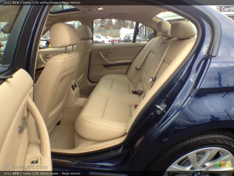 Beige Interior Rear Seat for the 2011 BMW 3 Series 328i xDrive Sedan #62680367