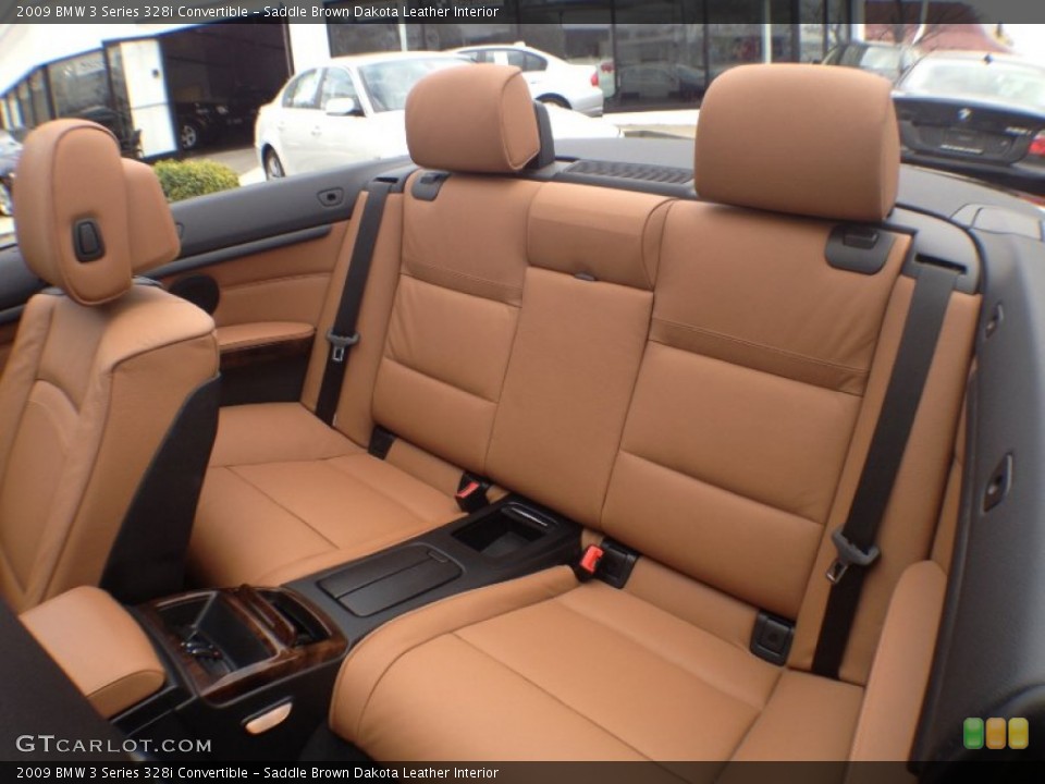Saddle Brown Dakota Leather Interior Rear Seat for the 2009 BMW 3 Series 328i Convertible #62680963
