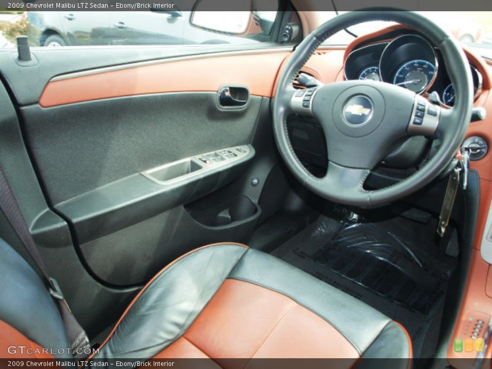 Ebony/Brick Interior Photo for the 2009 Chevrolet Malibu LTZ Sedan #62683487