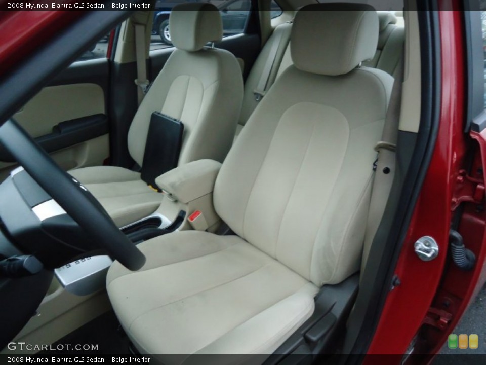Beige Interior Front Seat for the 2008 Hyundai Elantra GLS Sedan #62683636