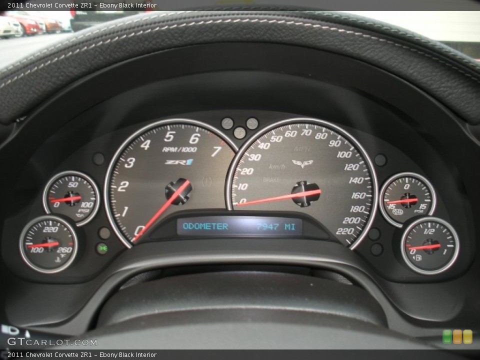 Ebony Black Interior Gauges for the 2011 Chevrolet Corvette ZR1 #62684759