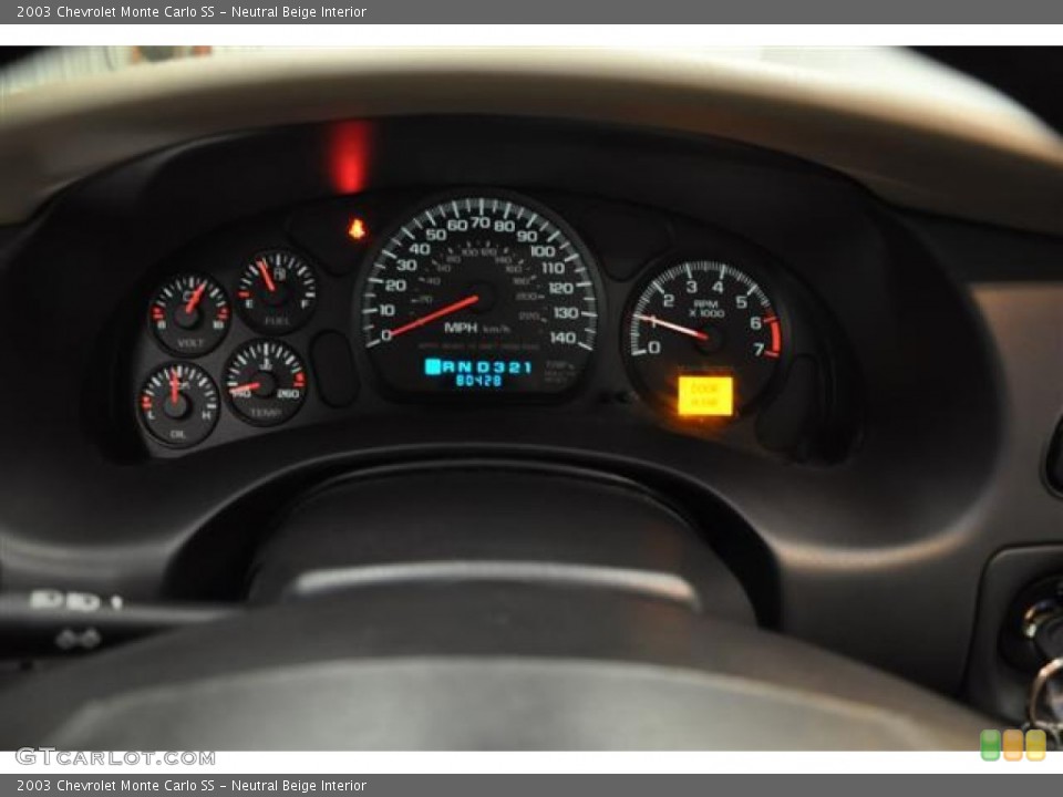 Neutral Beige Interior Gauges for the 2003 Chevrolet Monte Carlo SS #62688563