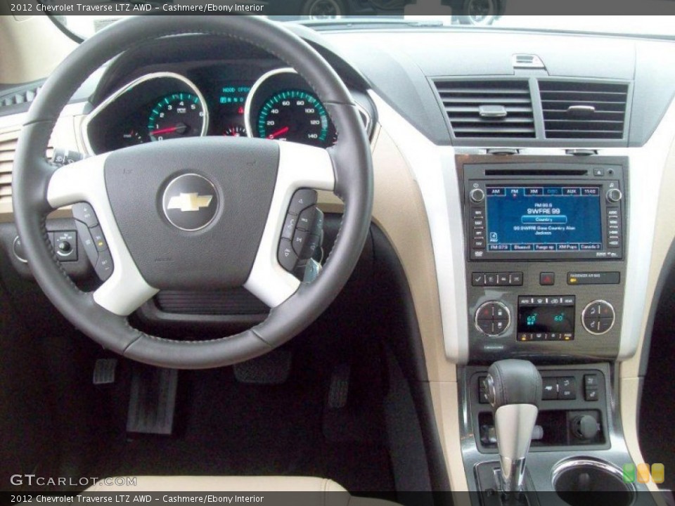 Cashmere/Ebony Interior Dashboard for the 2012 Chevrolet Traverse LTZ AWD #62693822