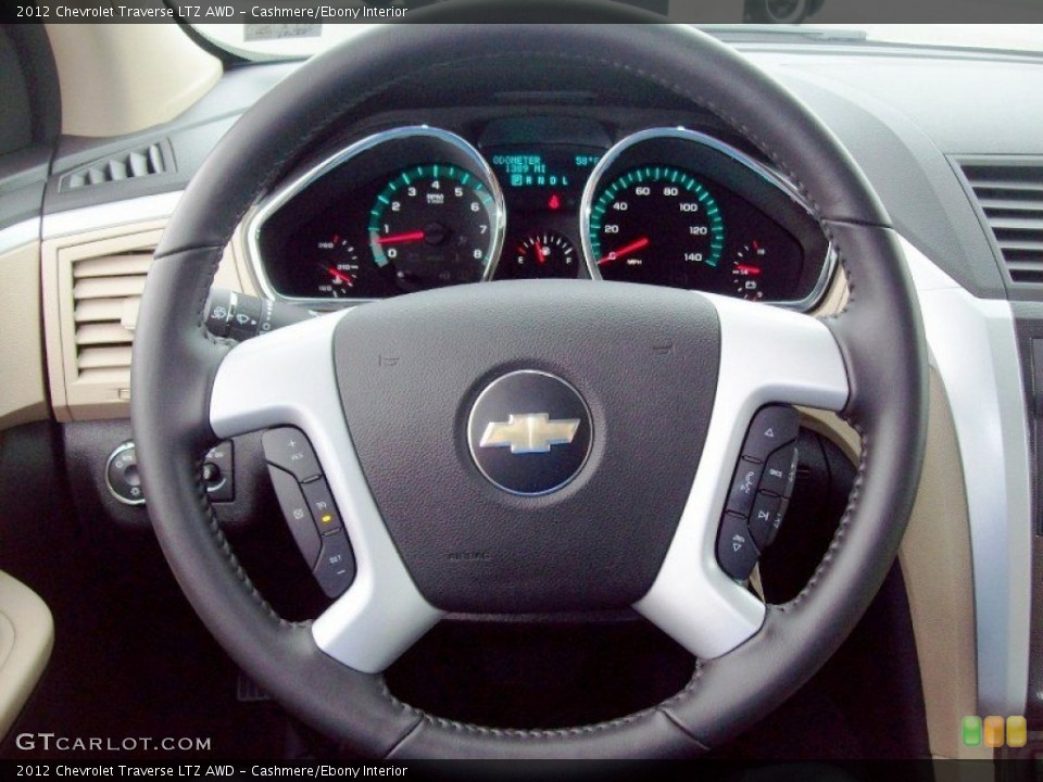 Cashmere/Ebony Interior Steering Wheel for the 2012 Chevrolet Traverse LTZ AWD #62693966