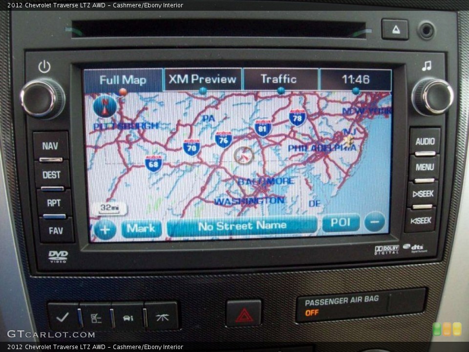 Cashmere/Ebony Interior Navigation for the 2012 Chevrolet Traverse LTZ AWD #62693975