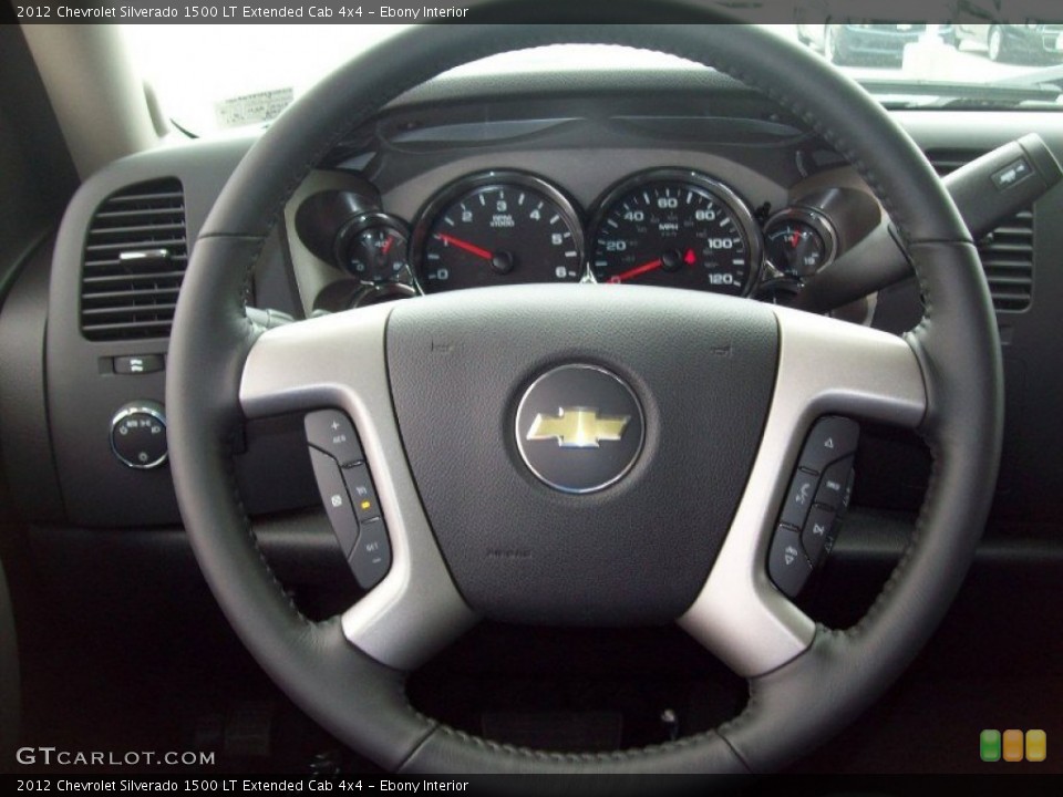 Ebony Interior Steering Wheel for the 2012 Chevrolet Silverado 1500 LT Extended Cab 4x4 #62694497