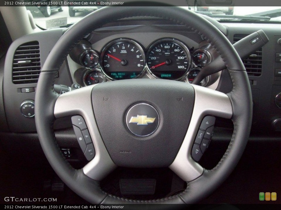 Ebony Interior Steering Wheel for the 2012 Chevrolet Silverado 1500 LT Extended Cab 4x4 #62694770