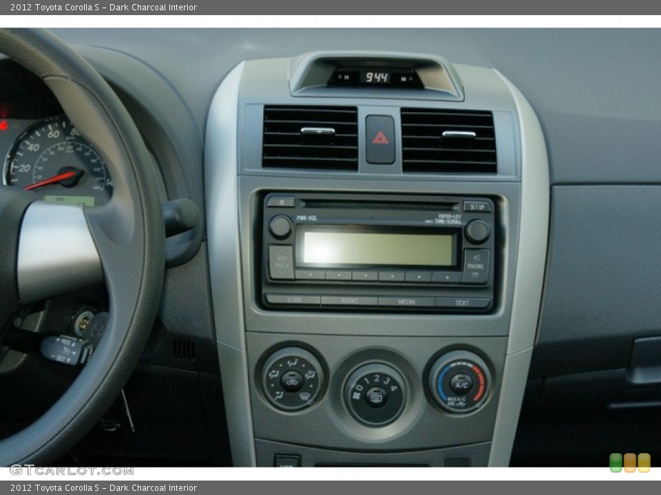 Dark Charcoal Interior Controls for the 2012 Toyota Corolla S #62698088