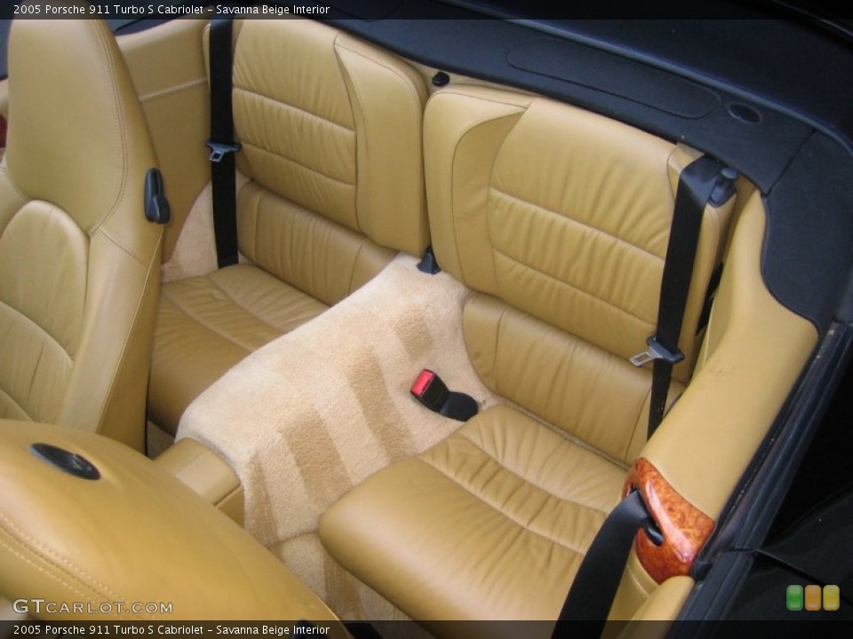 Savanna Beige Interior Rear Seat for the 2005 Porsche 911 Turbo S Cabriolet #62698109