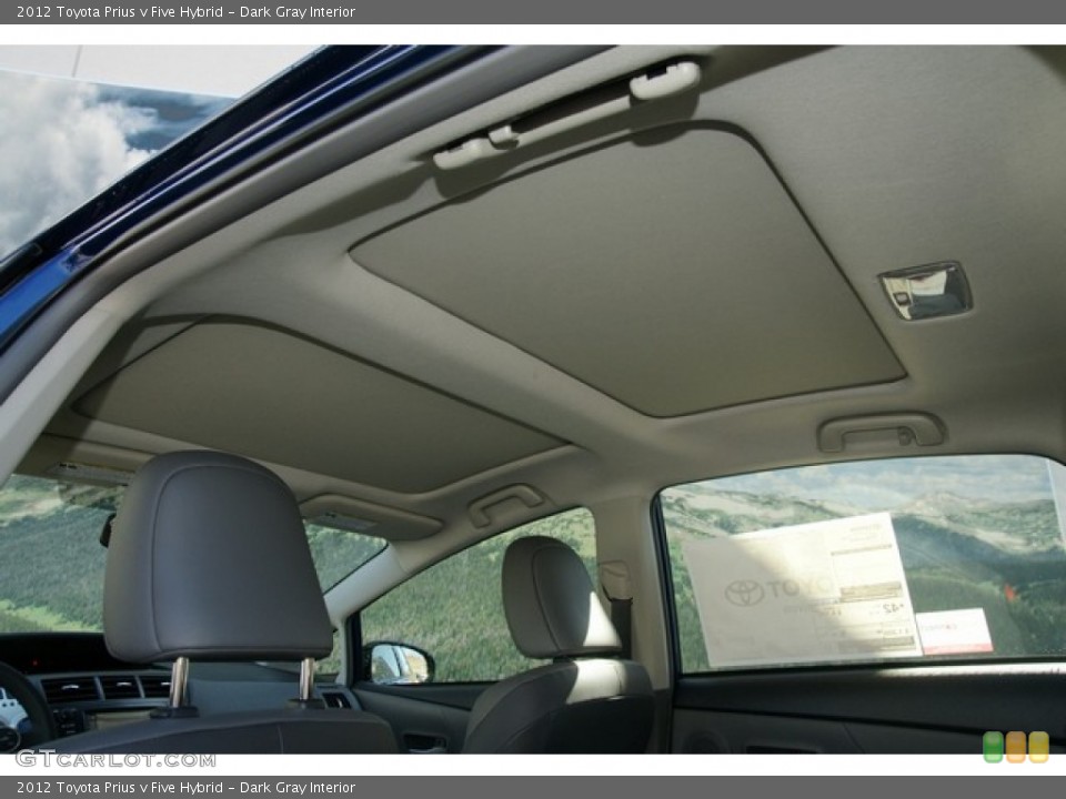 Dark Gray Interior Sunroof for the 2012 Toyota Prius v Five Hybrid #62699234