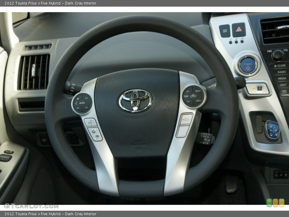 Dark Gray Interior Steering Wheel for the 2012 Toyota Prius v Five Hybrid #62699249