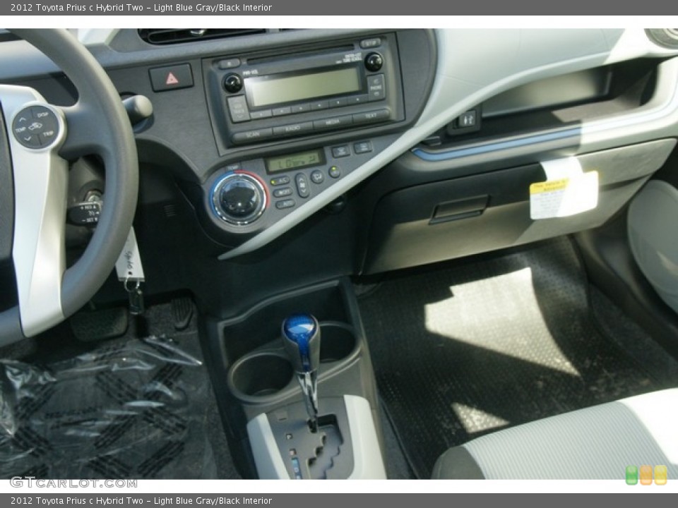 Light Blue Gray/Black Interior Controls for the 2012 Toyota Prius c Hybrid Two #62699396