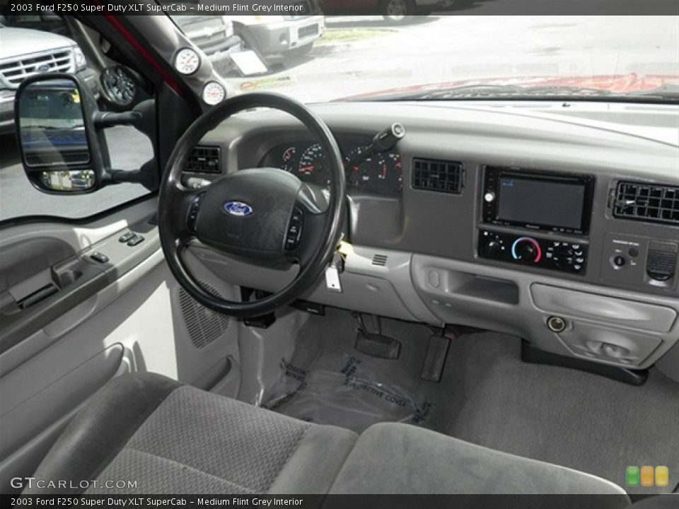 Medium Flint Grey Interior Dashboard for the 2003 Ford F250 Super Duty XLT SuperCab #62700332