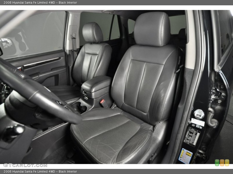 Black Interior Front Seat for the 2008 Hyundai Santa Fe Limited 4WD #62703968