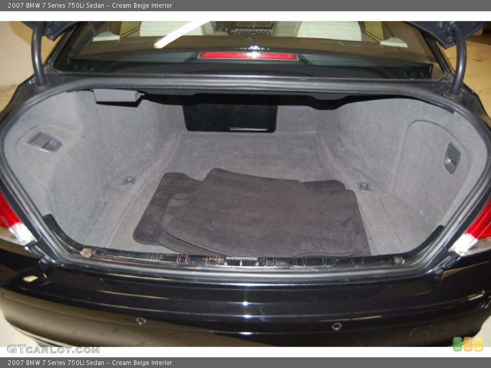 Cream Beige Interior Trunk for the 2007 BMW 7 Series 750Li Sedan #62704604