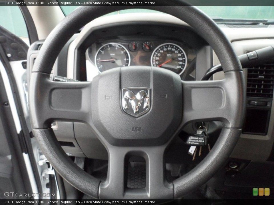 Dark Slate Gray/Medium Graystone Interior Steering Wheel for the 2011 Dodge Ram 1500 Express Regular Cab #62708444