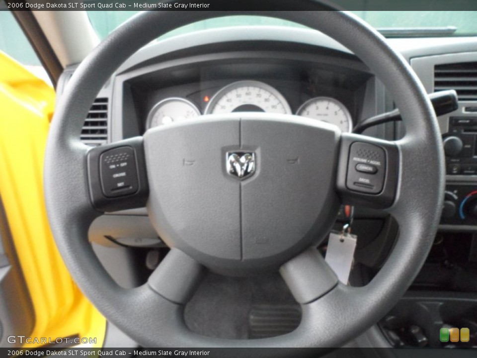 Medium Slate Gray Interior Steering Wheel for the 2006 Dodge Dakota SLT Sport Quad Cab #62710082