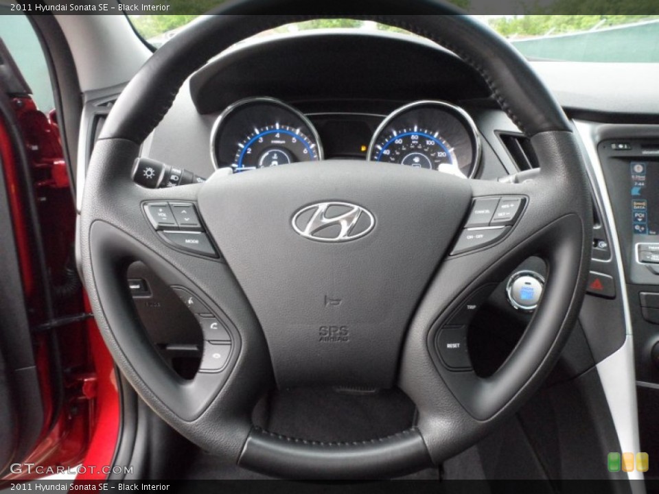 Black Interior Steering Wheel for the 2011 Hyundai Sonata SE #62710763