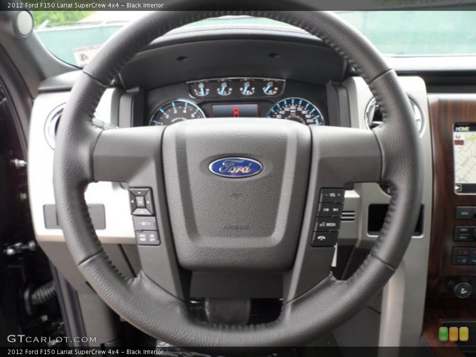 Black Interior Steering Wheel for the 2012 Ford F150 Lariat SuperCrew 4x4 #62712008