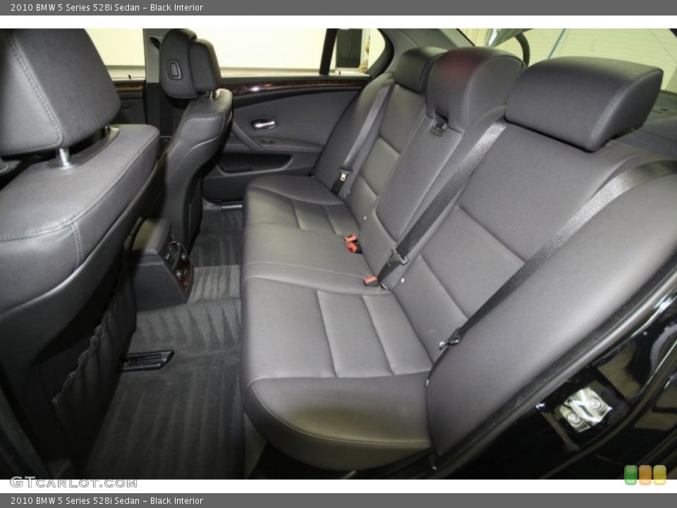 Black Interior Rear Seat for the 2010 BMW 5 Series 528i Sedan #62722707