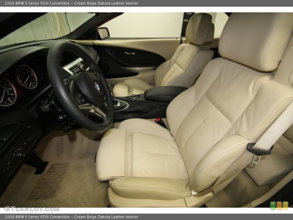 Cream Beige Dakota Leather Interior Photo for the 2009 BMW 6 Series 650i Convertible #62728465