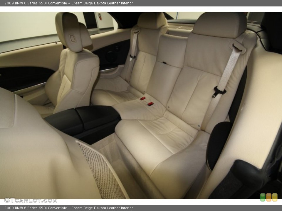 Cream Beige Dakota Leather Interior Rear Seat for the 2009 BMW 6 Series 650i Convertible #62728584