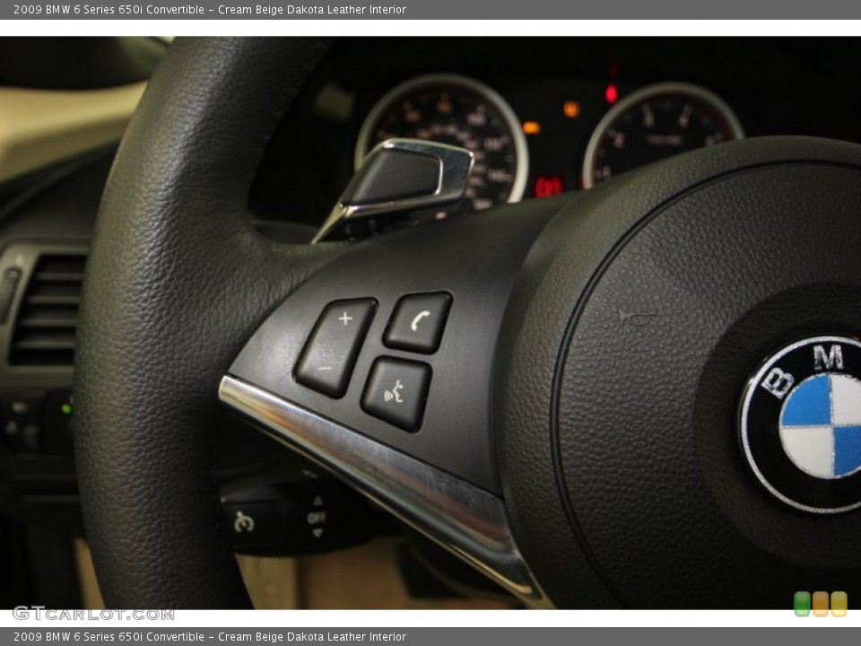 Cream Beige Dakota Leather Interior Controls for the 2009 BMW 6 Series 650i Convertible #62728693