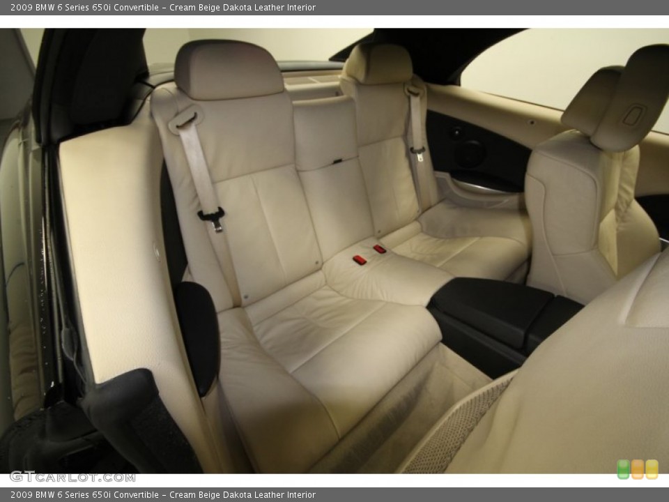 Cream Beige Dakota Leather Interior Rear Seat for the 2009 BMW 6 Series 650i Convertible #62728729