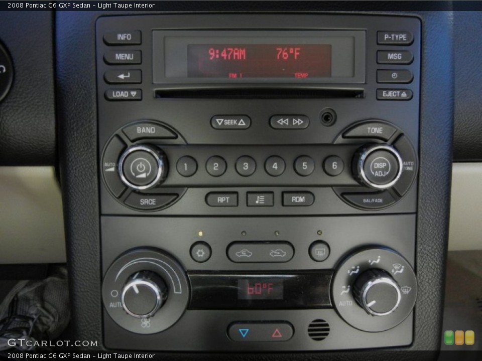 Light Taupe Interior Controls for the 2008 Pontiac G6 GXP Sedan #62730052