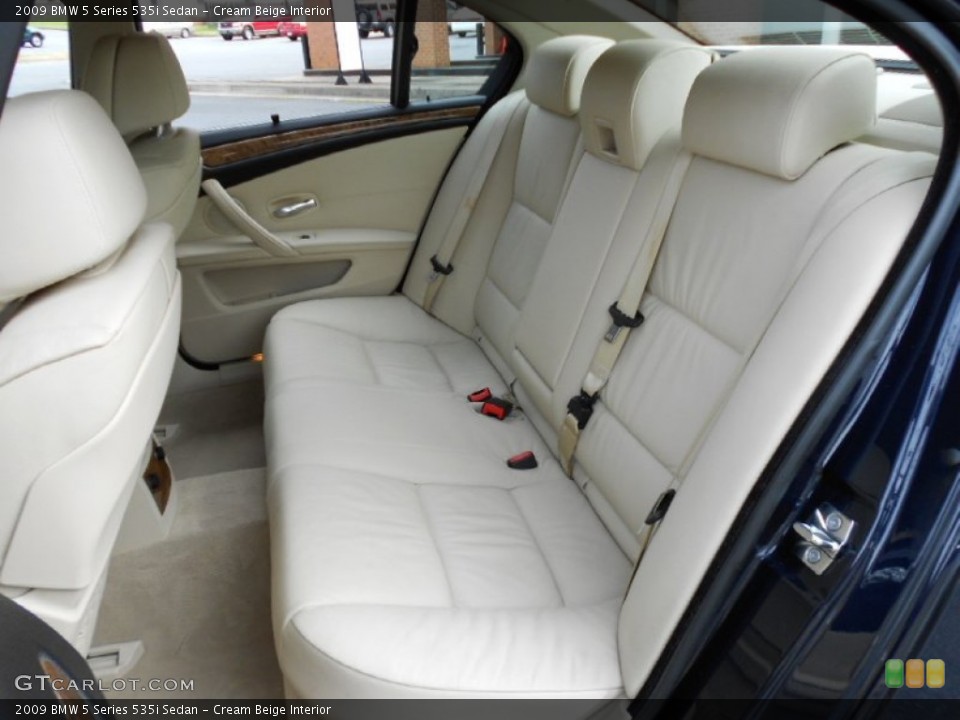 Cream Beige Interior Rear Seat for the 2009 BMW 5 Series 535i Sedan #62731384