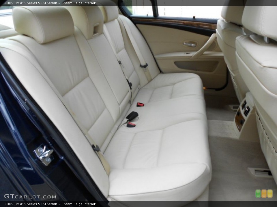 Cream Beige Interior Rear Seat for the 2009 BMW 5 Series 535i Sedan #62731492