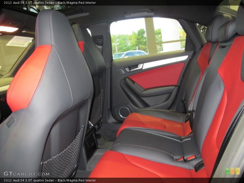 Black/Magma Red Interior Rear Seat for the 2012 Audi S4 3.0T quattro Sedan #62733691