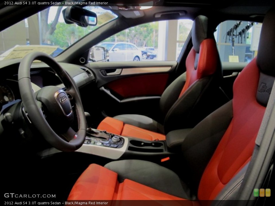 Black/Magma Red Interior Front Seat for the 2012 Audi S4 3.0T quattro Sedan #62733700
