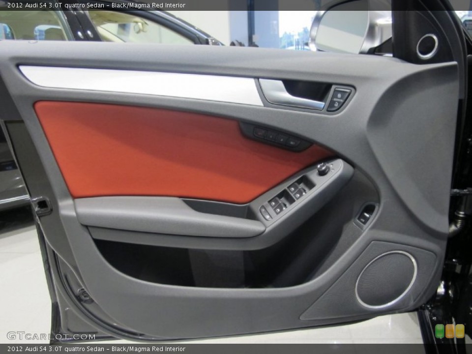 Black/Magma Red Interior Door Panel for the 2012 Audi S4 3.0T quattro Sedan #62733715