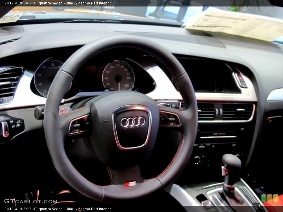 Black/Magma Red Interior Steering Wheel for the 2012 Audi S4 3.0T quattro Sedan #62733722