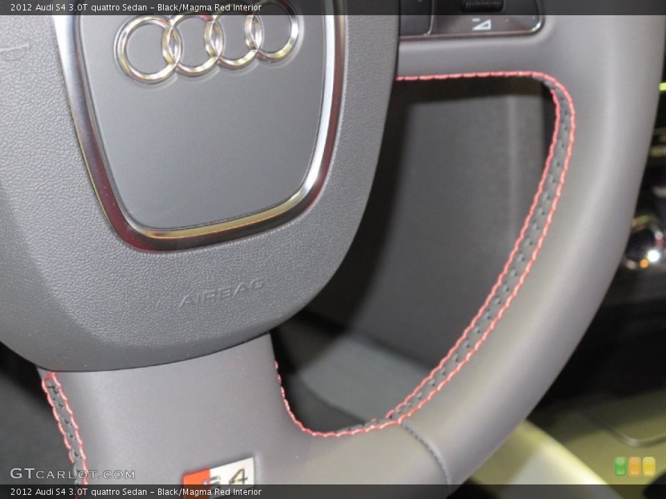 Black/Magma Red Interior Steering Wheel for the 2012 Audi S4 3.0T quattro Sedan #62733741