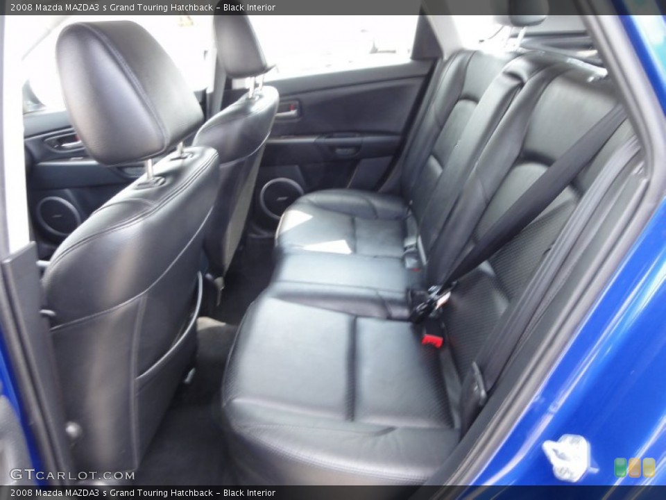Black Interior Rear Seat for the 2008 Mazda MAZDA3 s Grand Touring Hatchback #62740158