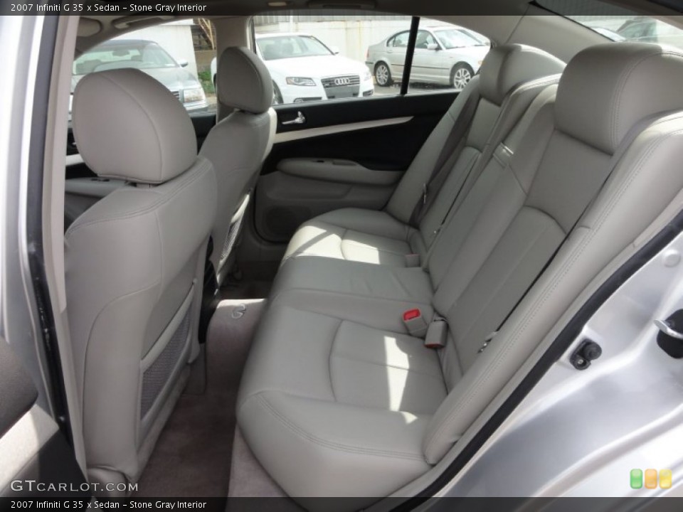 Stone Gray Interior Rear Seat for the 2007 Infiniti G 35 x Sedan #62742557