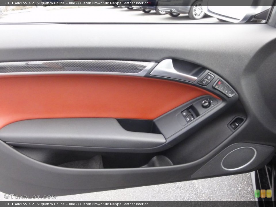 Black/Tuscan Brown Silk Nappa Leather Interior Door Panel for the 2011 Audi S5 4.2 FSI quattro Coupe #62743402