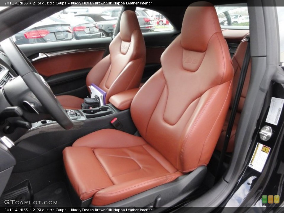 Black/Tuscan Brown Silk Nappa Leather Interior Front Seat for the 2011 Audi S5 4.2 FSI quattro Coupe #62743441
