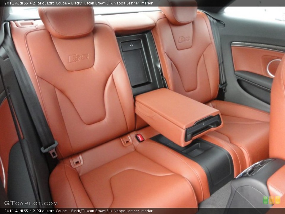 Black/Tuscan Brown Silk Nappa Leather Interior Rear Seat for the 2011 Audi S5 4.2 FSI quattro Coupe #62743483