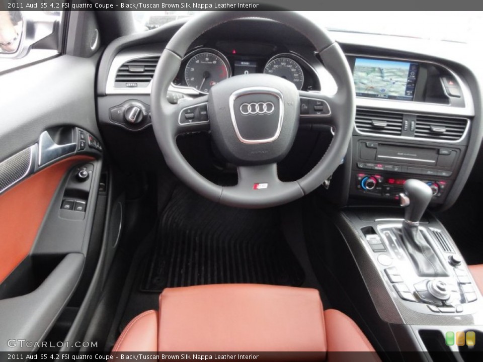 Black/Tuscan Brown Silk Nappa Leather Interior Dashboard for the 2011 Audi S5 4.2 FSI quattro Coupe #62743582