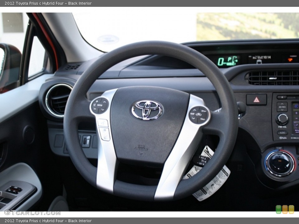 Black Interior Steering Wheel for the 2012 Toyota Prius c Hybrid Four #62745577