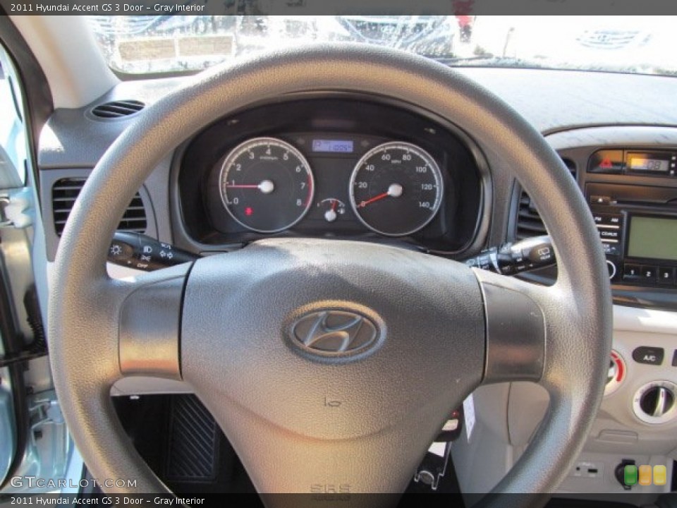 Gray Interior Steering Wheel for the 2011 Hyundai Accent GS 3 Door #62747101