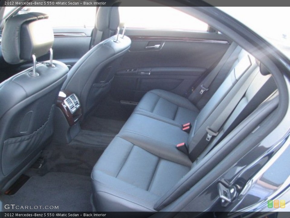 Black Interior Rear Seat for the 2012 Mercedes-Benz S 550 4Matic Sedan #62750293