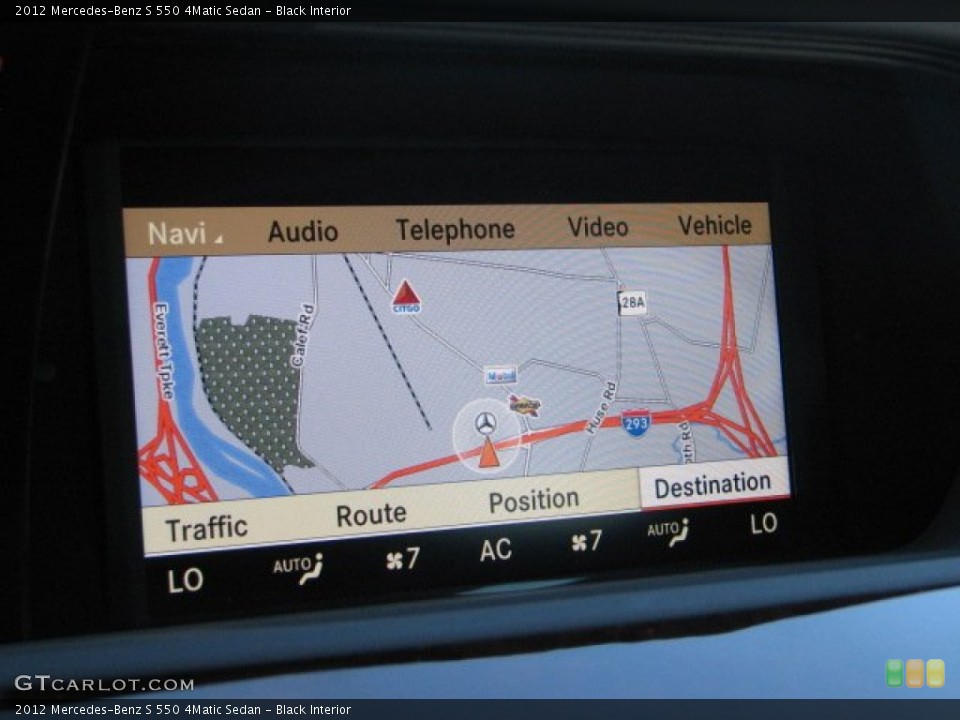 Black Interior Navigation for the 2012 Mercedes-Benz S 550 4Matic Sedan #62750326