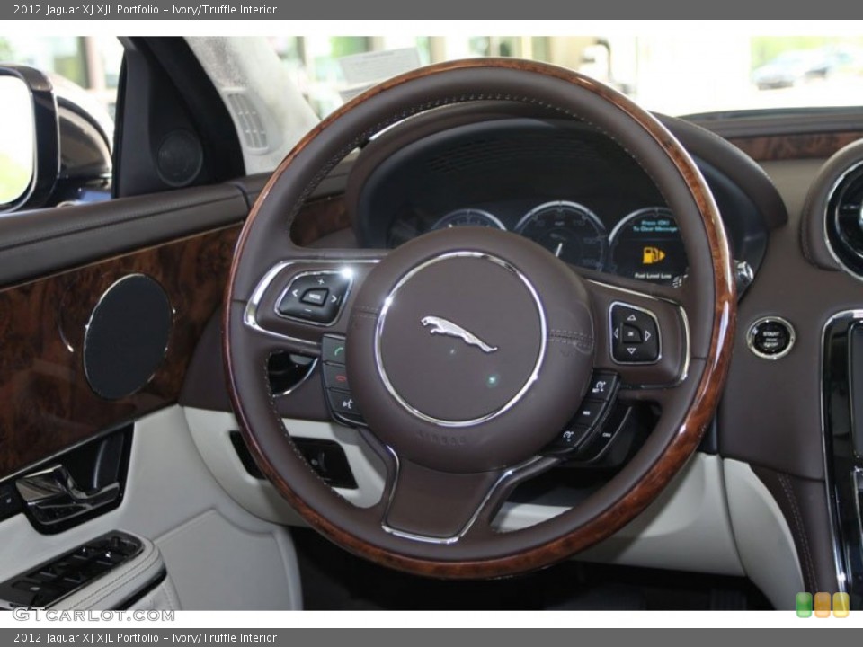 Ivory/Truffle Interior Steering Wheel for the 2012 Jaguar XJ XJL Portfolio #62752144
