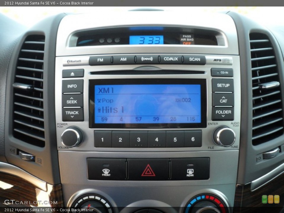 Cocoa Black Interior Audio System for the 2012 Hyundai Santa Fe SE V6 #62754001